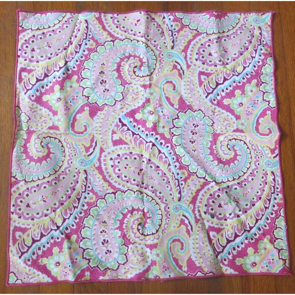 VERA BRADLEY Capri Melon Paisley Pink Set of 4 Napkins Fabric 19.5"x19.5"Retired - Picture 6 of 13